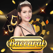 Baccarat table icon with cards artwork
